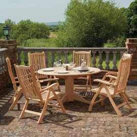 Alexander Rose Roble Round 6 Seat Recliner Set