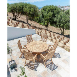 Alexander Rose Roble Round 6 Seat Recliner Set Alexander Rose Roble Round 6 Seat Recliner Set