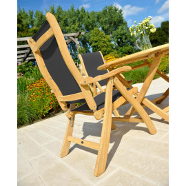 Alexander Rose Roble Round 6 Seat Sling Recliner Set Alexander Rose Roble Round 6 Seat Sling Recliner Set