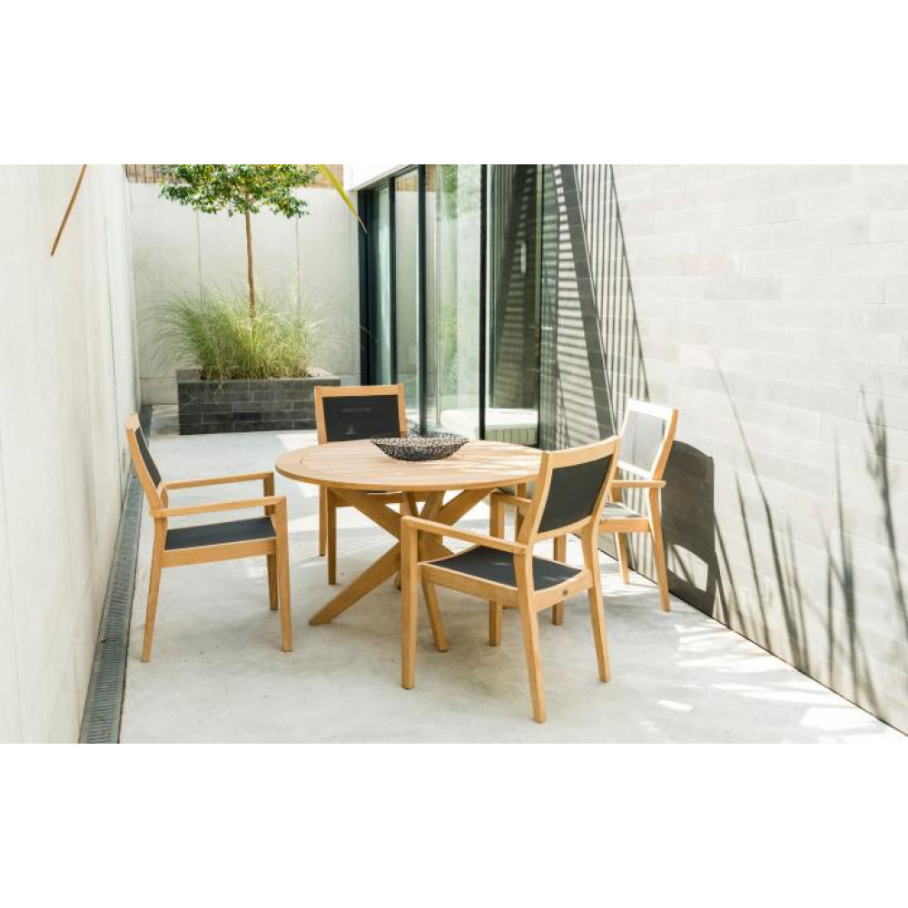 Alexander Rose Roble Round Cross Base 4 Seat Set Alexander Rose Roble Round Cross Base 4 Seat Set