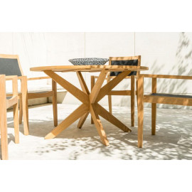 Alexander Rose Roble Round Cross Base Dining Table 1.25m Alexander Rose Roble Round Cross Base Dining Table 1.25m