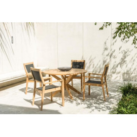 Alexander Rose Roble Round Cross Base Dining Table 1.25m Alexander Rose Roble Round Cross Base Dining Table 1.25m