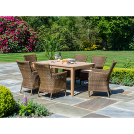 Alexander Rose San Marino 6 Seat Rectangular Roble Set