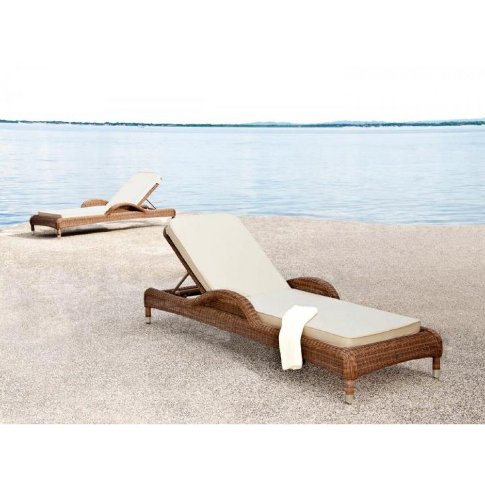 Alexander Rose San Marino Adjustable Sunbed With Oatmeal Cushion