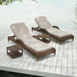 Alexander Rose San Marino Adjustable Sunbed With Oatmeal Cushion