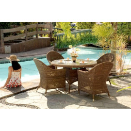 Alexander Rose San Marino Table With Glass 1.2m Alexander Rose San Marino Table With Glass 1.2m