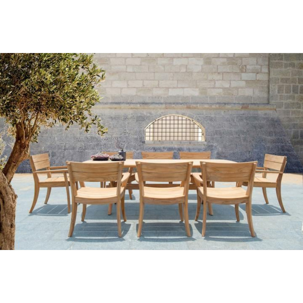 Alexander Rose Sorrento 240cm Teak Plank Dining Set