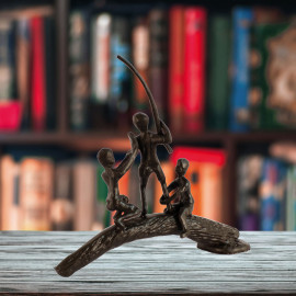 Boys On Log – Elur Iron Figurine