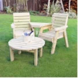 Barrowden Companion Seat (Angled) with Circular Coffee Table