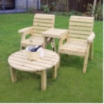 Barrowden Companion Seat (Straight) with Circular Coffee Table