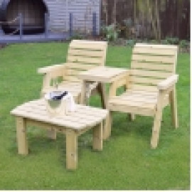 92cm Rectangular Barrowden Outdoor Wooden Garden Coffee Table/Patio Furniture 