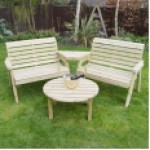 Barrowden Double Companion Seat (Angled) with Circular Coffee Table