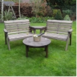 Barrowden Double Companion Seat (Angled) with Circular Coffee Table