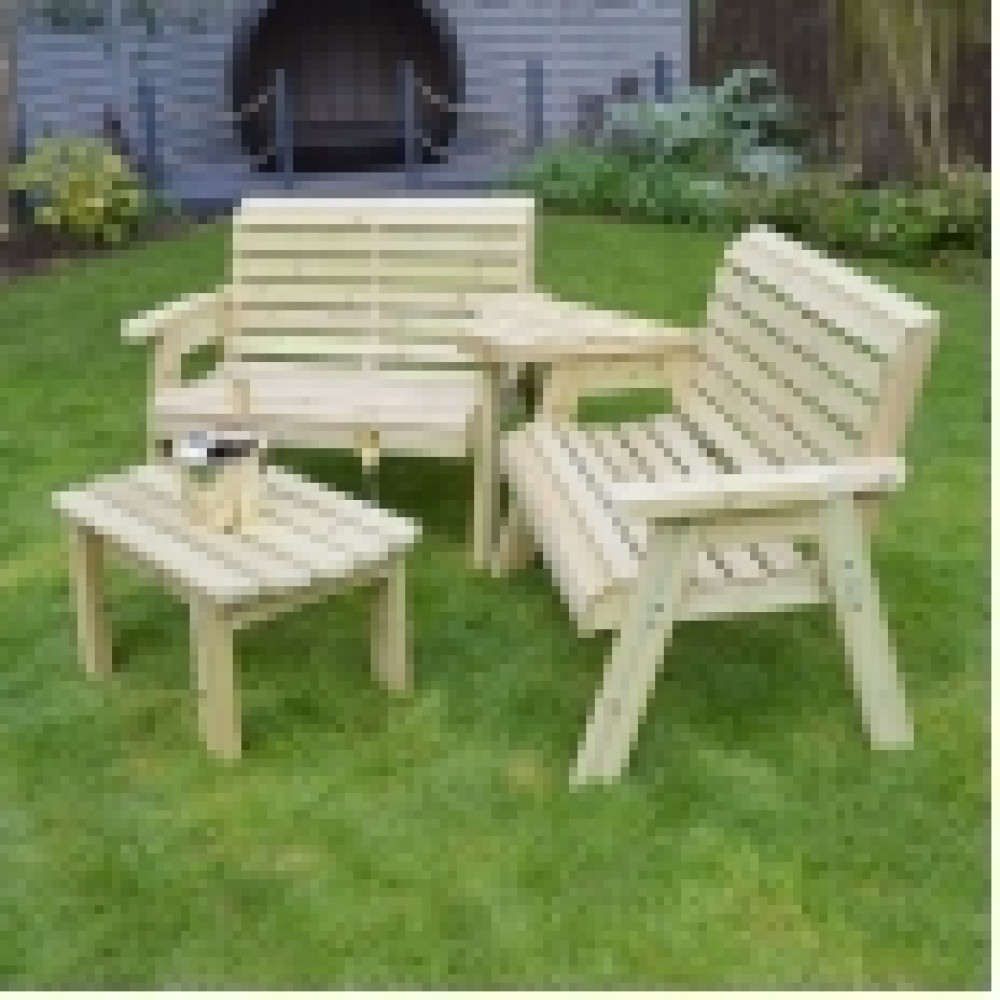 Barrowden Double Companion Seat (Angled) with Curved Coffee Table