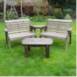 Barrowden Double Companion Seat (Angled) with Curved Coffee Table