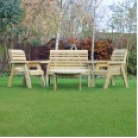 Barrowden Single/Double/Single Combination Set with Circular Coffee Table