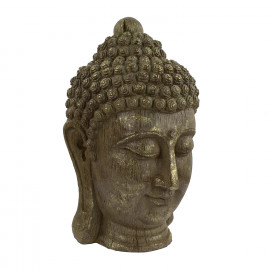 Buddha Head Carved Wood Effect Buddha Head Carved Wood Effect