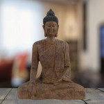 Buddha Sitting Carved Wood Effect Buddha Sitting Carved Wood Effect