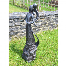 Caring Embrace Black Contemporary Statue
