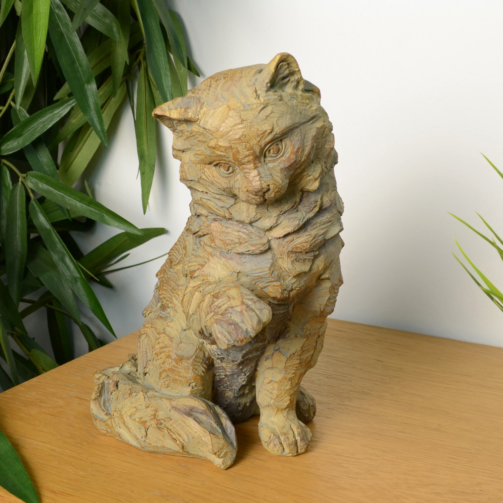 Cat Carved Wood Effect Cat Carved Wood Effect