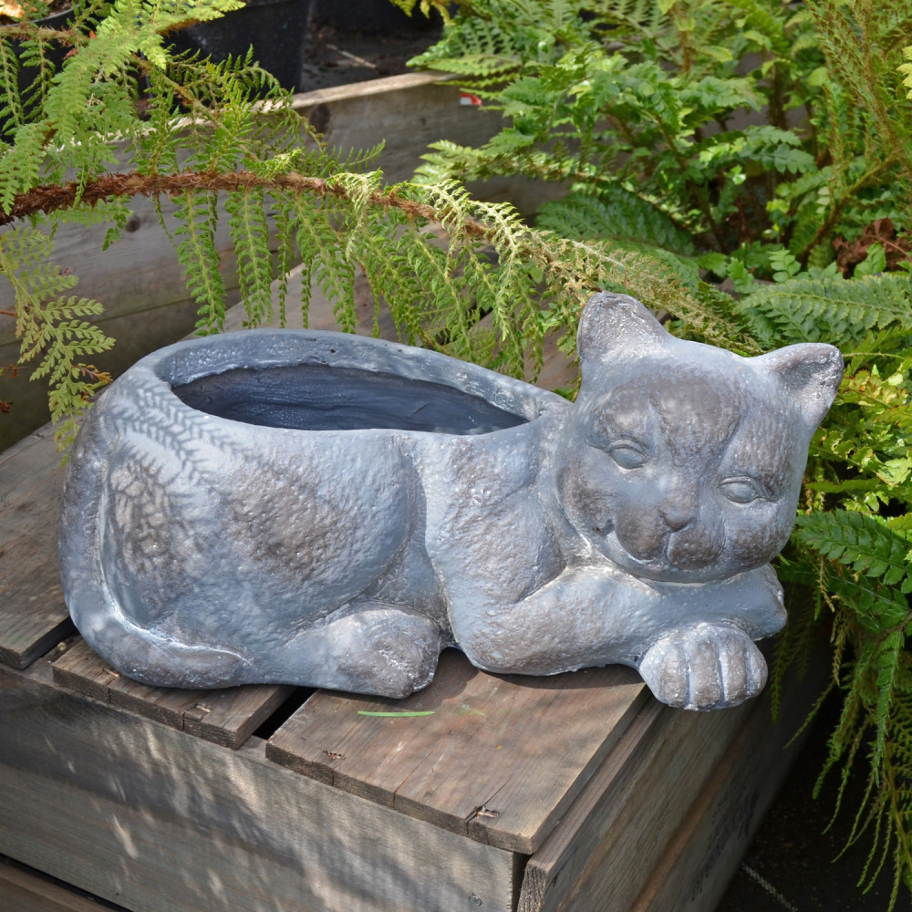 Cat Planter – blue iron effect Cat Planter – blue iron effect