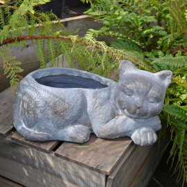 Cat Planter – blue iron effect
