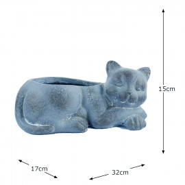 Cat Planter – blue iron effect Cat Planter – blue iron effect