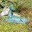 Deer Lying Large Aluminium – gold verdigris