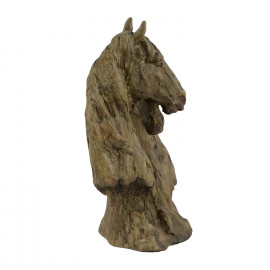 Double Horse Head Carved Wood Effect