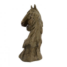 Double Horse Head Carved Wood Effect