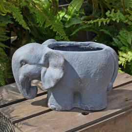 Elephant Planter – blue iron effect Elephant Planter – blue iron effect