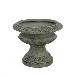 Fluted Urn Low 28cm Verdigris Effect
