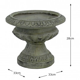 Fluted Urn Low 28cm Verdigris Effect Fluted Urn Low 28cm Verdigris Effect