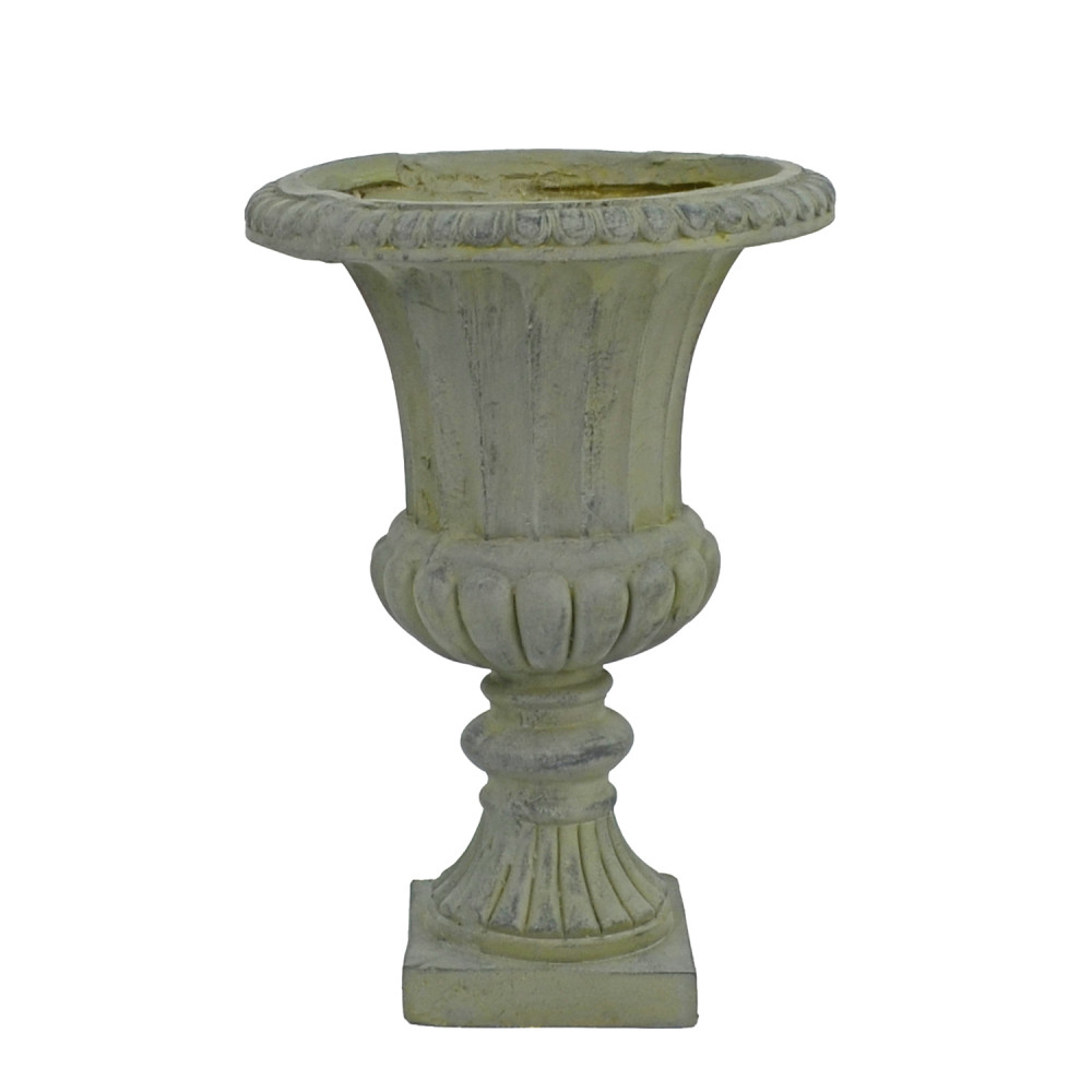 Fluted Urn Medium 49cm Verdigris Effect
