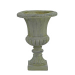 Fluted Urn Medium 49cm Verdigris Effect