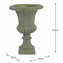 Fluted Urn Medium 49cm Verdigris Effect