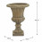 Fluted Urn Medium 49cm Weathered Dark Stone Effect