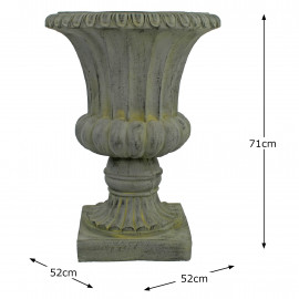 Fluted Urn Tall 71cm Verdigris Effect Fluted Urn Tall 71cm Verdigris Effect