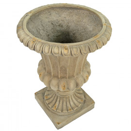 Fluted Urn Tall 71cm Weathered Dark Stone Effect Fluted Urn Tall 71cm Weathered Dark Stone Effect