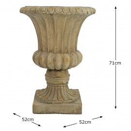 Fluted Urn Tall 71cm Weathered Dark Stone Effect Fluted Urn Tall 71cm Weathered Dark Stone Effect