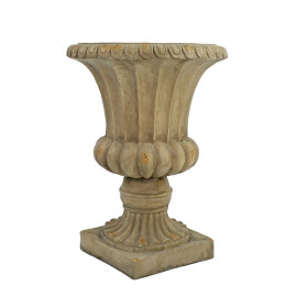 Fluted Urn Tall 71cm Weathered Dark Stone Effect Fluted Urn Tall 71cm Weathered Dark Stone Effect