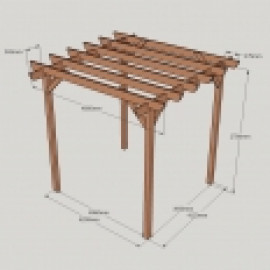 Garden Pergola - Sculpted Rafter End - 4 Post Garden Pergola - Sculpted Rafter End - 4 Post