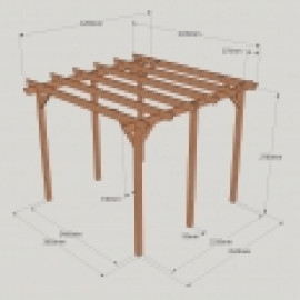 Garden Pergola - Sculpted Rafter End - 6 Post