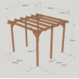 Garden Pergola - Sculpted Rafter End - 6 Post