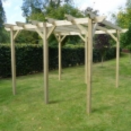 Garden Pergola - Sculpted Rafter End - 6 Post