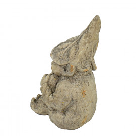 Gnome Sitting 36cm Weathered Dark Stone Effect Gnome Sitting 36cm Weathered Dark Stone Effect