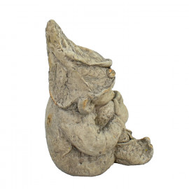 Gnome Sitting 36cm Weathered Dark Stone Effect Gnome Sitting 36cm Weathered Dark Stone Effect