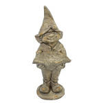 Gnome Standing 50cm Weathered Dark Stone Effect