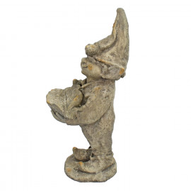 Gnome Standing 50cm Weathered Dark Stone Effect