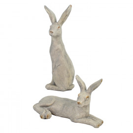 Hare Lying – white stone effect Hare Lying – white stone effect